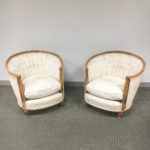 Pair of Art Deco Upholstered Fruitwood Club Chairs (Lot 1099, Estimate: $200-250)