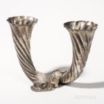 Italian Silver-plate Dolphin-form Double Vase (Lot 1258, Estimate: $200-250)