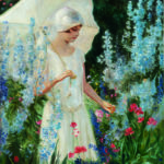 Charles Courtney Curran (American, 1861-1942) Delphiniums Blue - No. 2, oil on canvas (Estimate: $50,000-70,000)