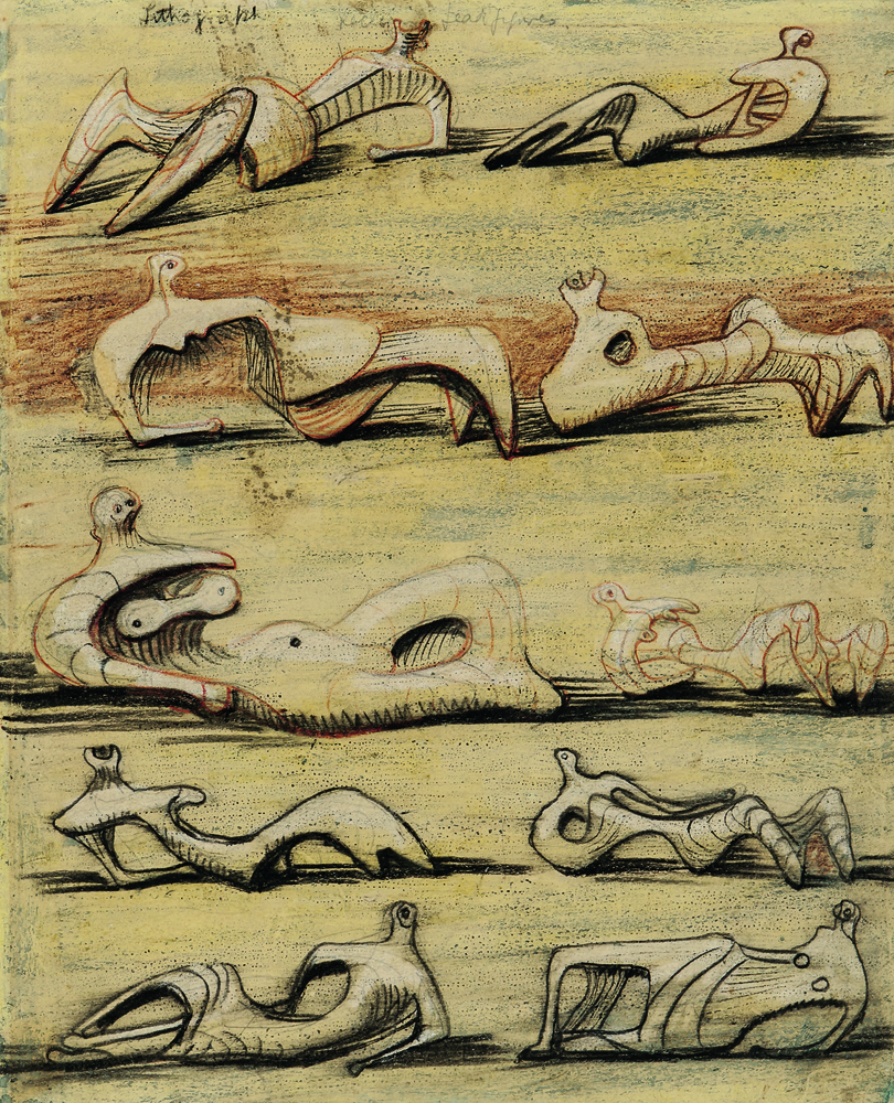 Henry Moore (British, 1898-1986), Reclining Figures, Unsigned, inscribed