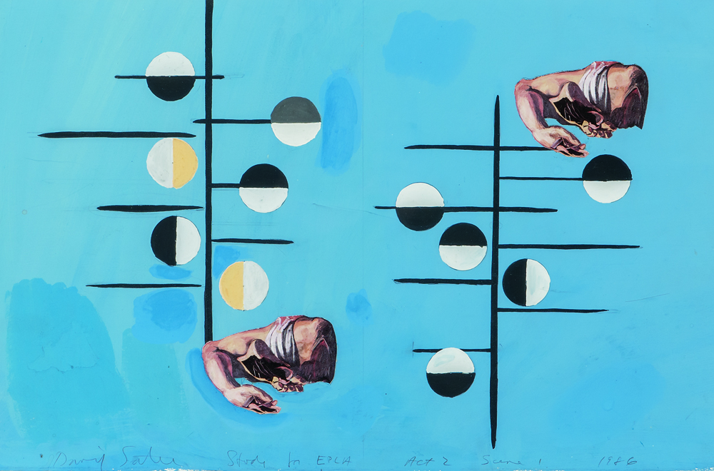 David Salle (American, b. 1952) Seven Stage Designs for The Elizabethan Phrasing of the Late Albert Ayler, 1986, mixed media (Estimate: $10,000-15,000)