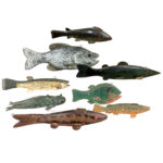 Eight Painted Wood Ice Fishing Decoys (Lot 290, Estimate: $300-500)