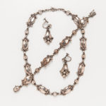 Georg Jensen Sterling Silver Suite, tulip necklace, bracelet, and earclips, all signed, necklace lg. 16 in. (Lot 2005, Estimate: $400-600)