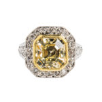 Art Deco Platinum and Colored Diamond Solitaire (Lot 48, Estimate: $35,000-45,000)