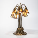 Tiffany Studios Ten-light Bronze Water Lily Table Lamp (Lot 1, Estimate: $8,000-10,000)