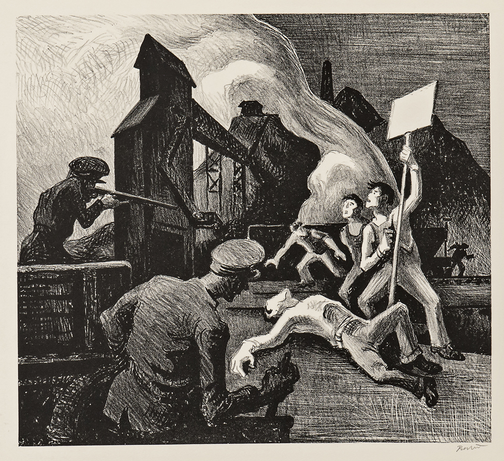 Thomas Hart Benton (American, 1889-1975) Strike, alternatively titled Mine Strike, 1933 (Lot 30, Estimate: $6,000-8,000)
