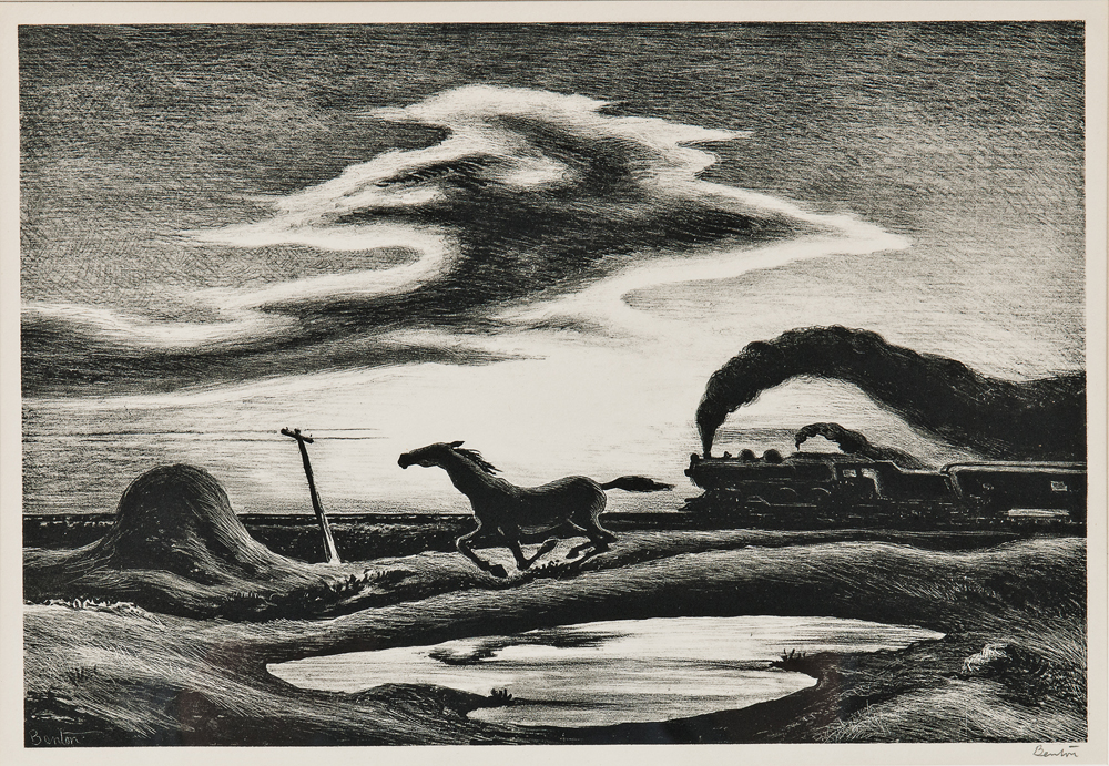 Thomas Hart Benton (American, 1889-1975) The Race, alternatively titled Homeward Bound, 1942 (Lot 32, Estimate: $4,000-6,000)
