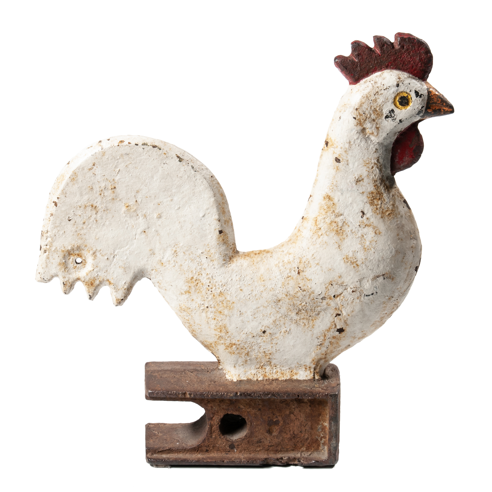 White-painted Cast Iron Rooster Windmill Weight (Lot 1441, Estimate: $600-800)