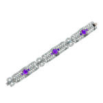 Platinum, Pink Sapphire and Diamond Bracelet, c. 1950 (Lot 67, Estimate: $15,000-20,000)