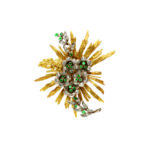 18kt Gold, Diamond, and Emerald Brooch Zolotas (Lot 1270, Estimate: $600-800)