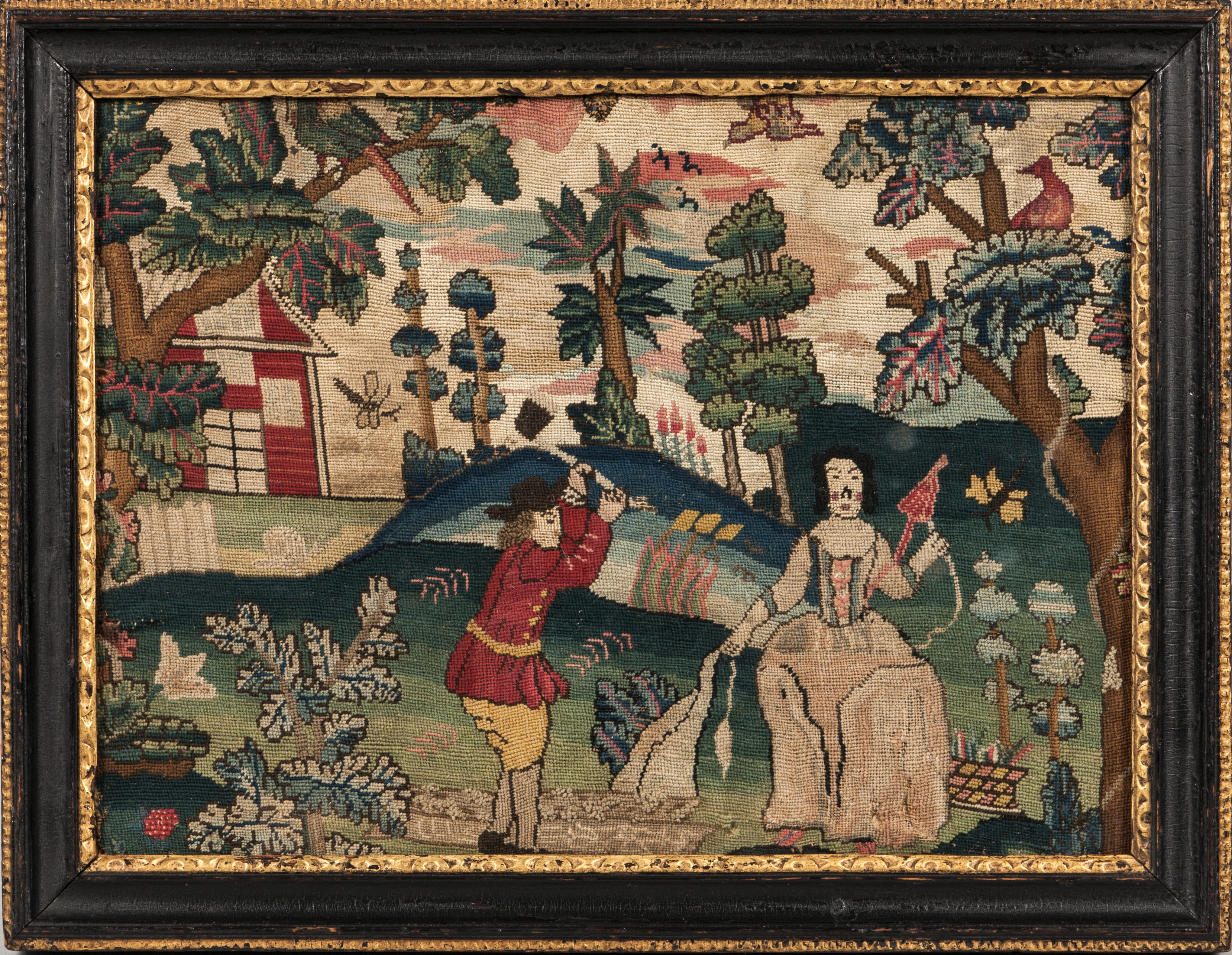 Needlwork Allegorical Picture, England, early 18th century (Estimate: $3,000-5,000)