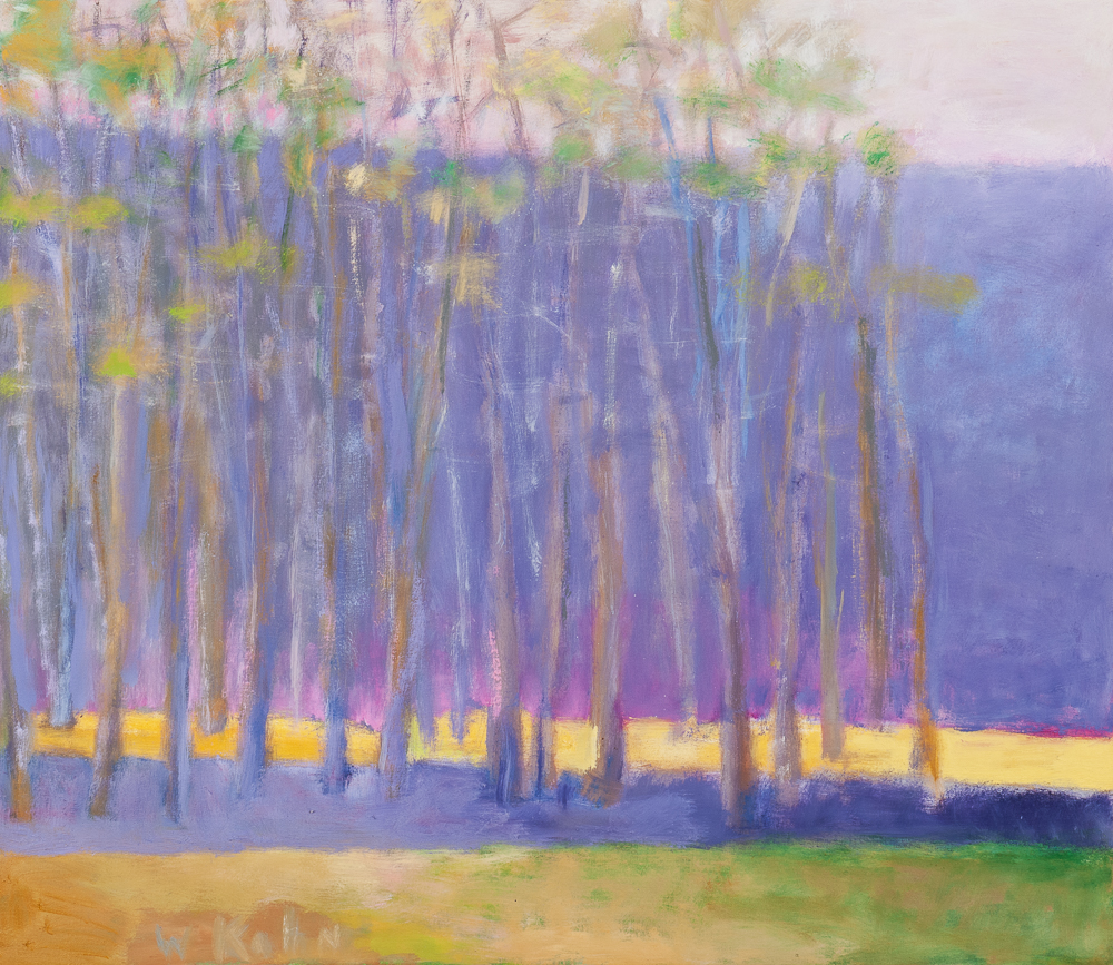 Wolf Kahn (German/American, b. 1927), <i>Purple Tree Screen</i> (Lot 508, Estimate: $20,000-30,000)