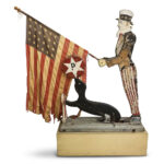 Large Carved and Paint-decorated Wood Uncle Sam and Seal Folk Art (Lot 14, Estimate: $600-800)