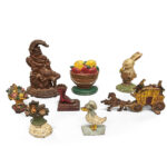 Eight Polychrome Cast Iron Doorstops (Lot 433, Estimate: $300-500)