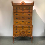 Eldred Wheeler Dunlap School Queen Anne-style Carved Tiger Maple High Chest (Lot 1526, Estimate: $1,000-1,500)