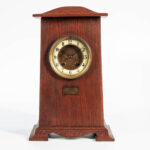 Oak Arts & Crafts Presentation Mantel Clock (Lot 1025, Estimate: $200-400)