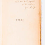 Poems, First Edition, Authors Presentation Copy. Moore, Clement C. (1779-1863) (Lot 1257, Estimate: $4,000-6,000)