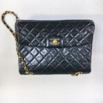 Chanel Black Leather Quilted Handbag (Lot 1201, Estimate: $500-700)
