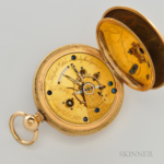 Tiffany & Company 18kt Gold Minute-Repeating Split-Second Chronograph, Switzerland, No. 112218, c. 1900.