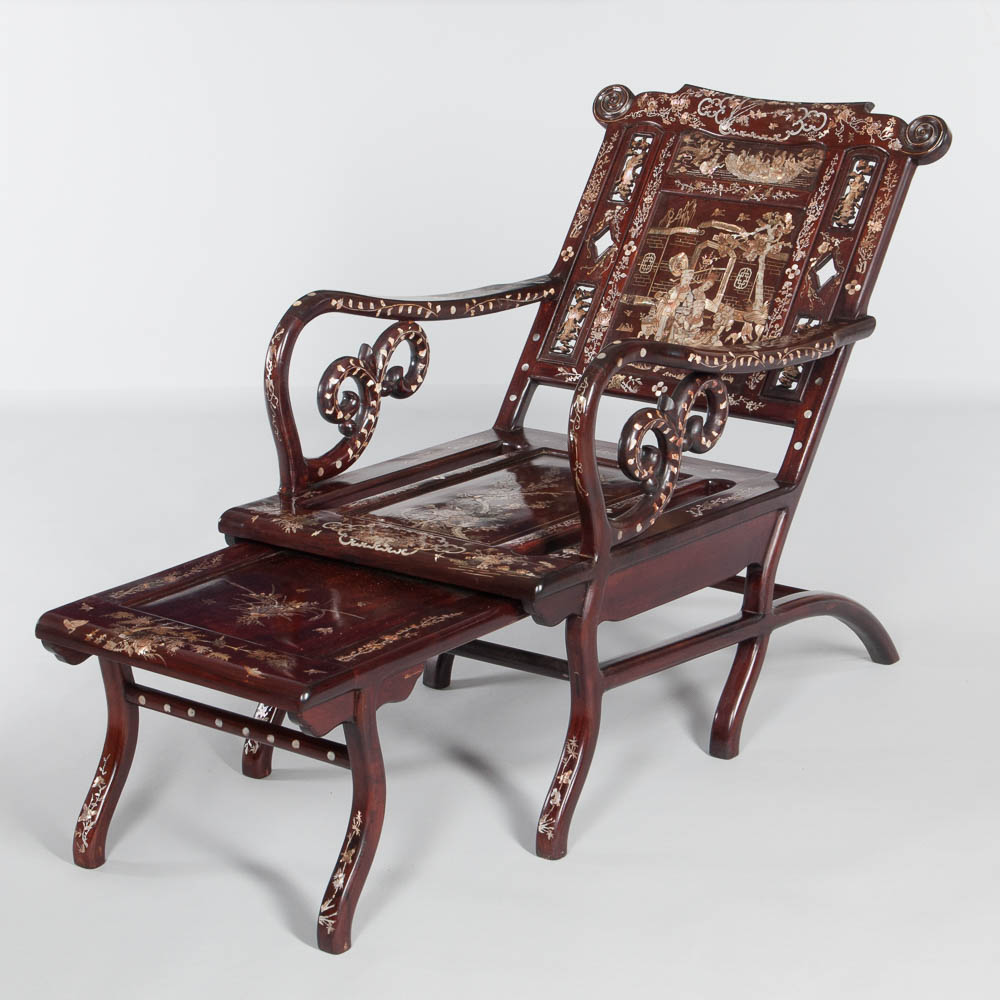 Mother-of-pearl-inlaid Moon-viewing Chair, China (Lot: 1031, Estimate: $1,500-2,000)