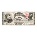 The National State Capitol Bank of Concord $2 Original Banknote (Sold for: $19,680, 2017)