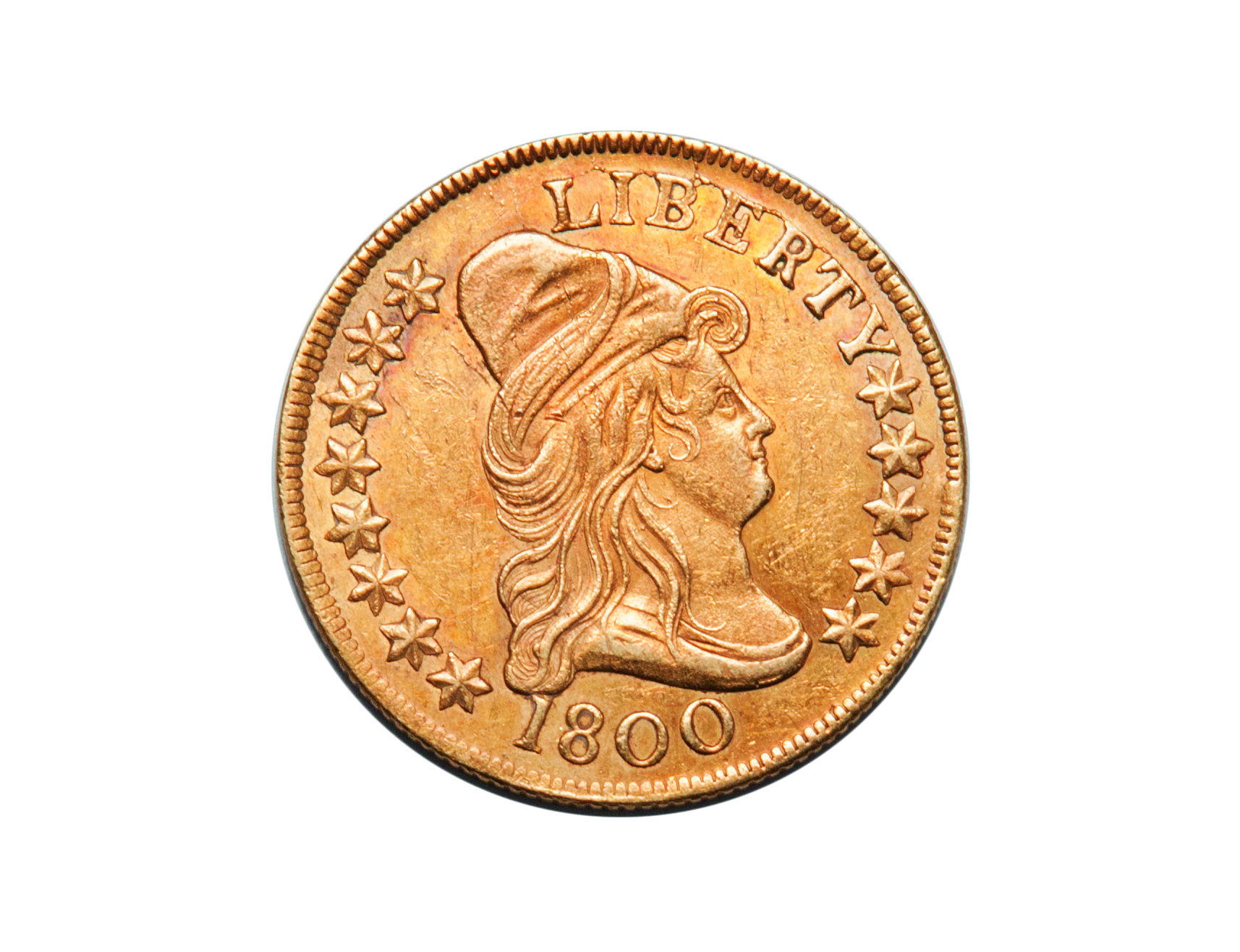 1800 $10 Draped Bust Gold Eagle, NGC AU55 (Sold for: $18,450, 2017) 1800 $10 Draped Bust Gold Eagle, NGC AU55 (Sold for: $18,450, 2017)