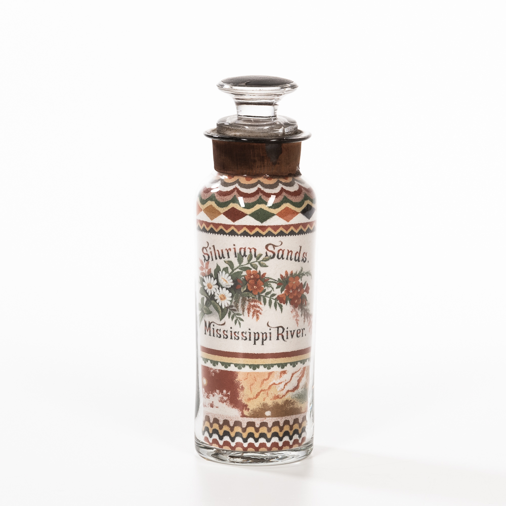 Andrew Clemens Patriotic Sand Picture in a Bottle "Silurian Sands/Mississippi River"