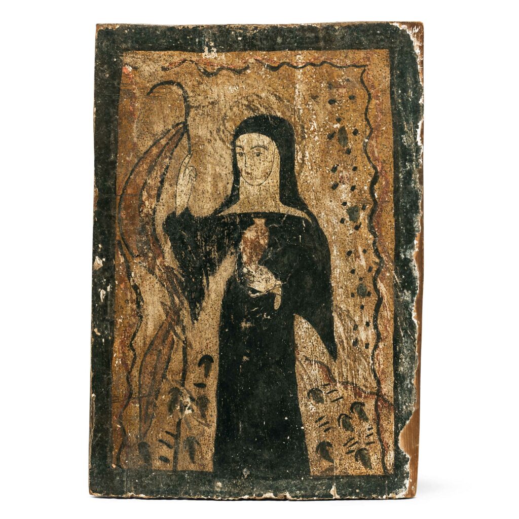 Saint Gertrude the Great, follower of Jose Aragon retablo