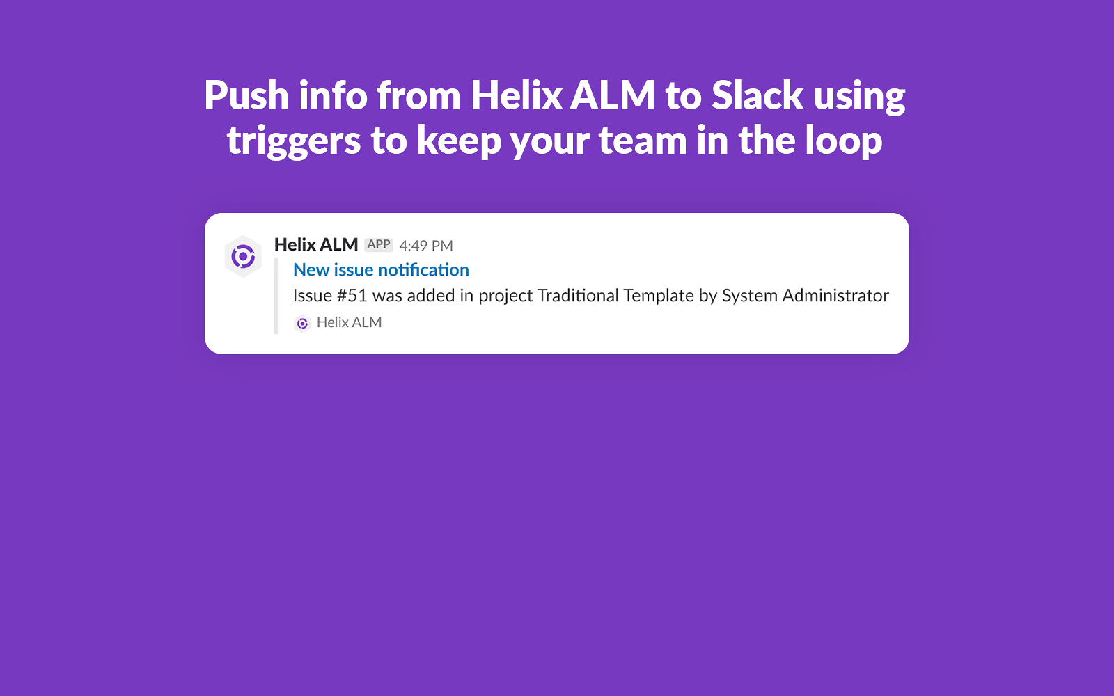 Helix ALM Slack App Directory
