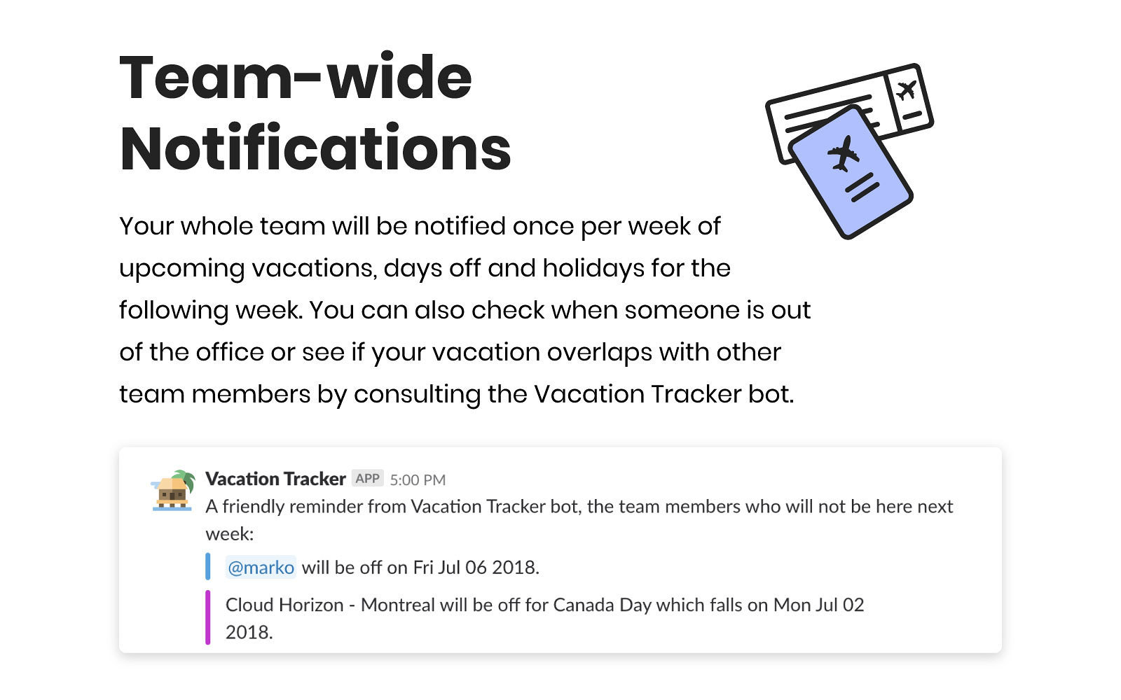 vacation tracker slack app
