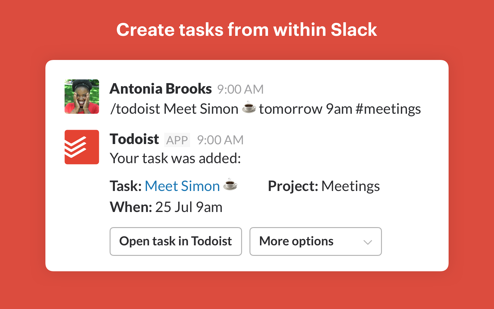 Todoist slack app