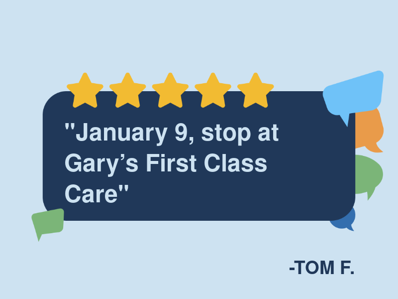 Gary's First Class Car Care logo