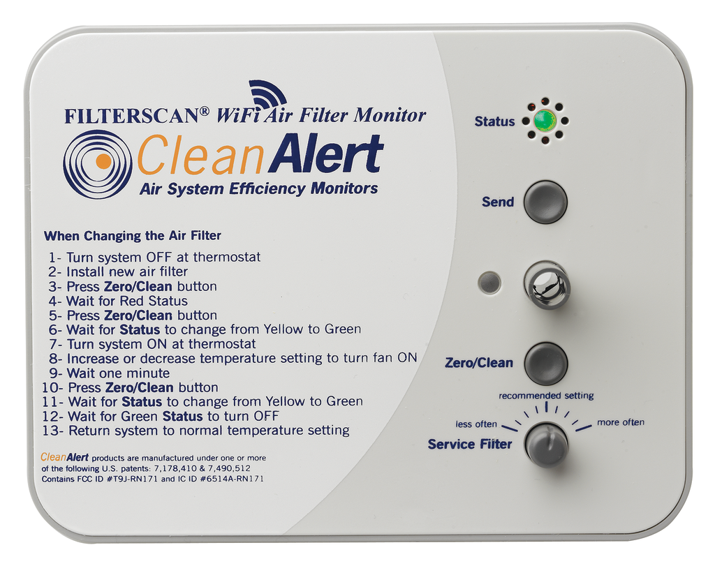 Filterscan WiFi Air Filter Monitor & Notification System For