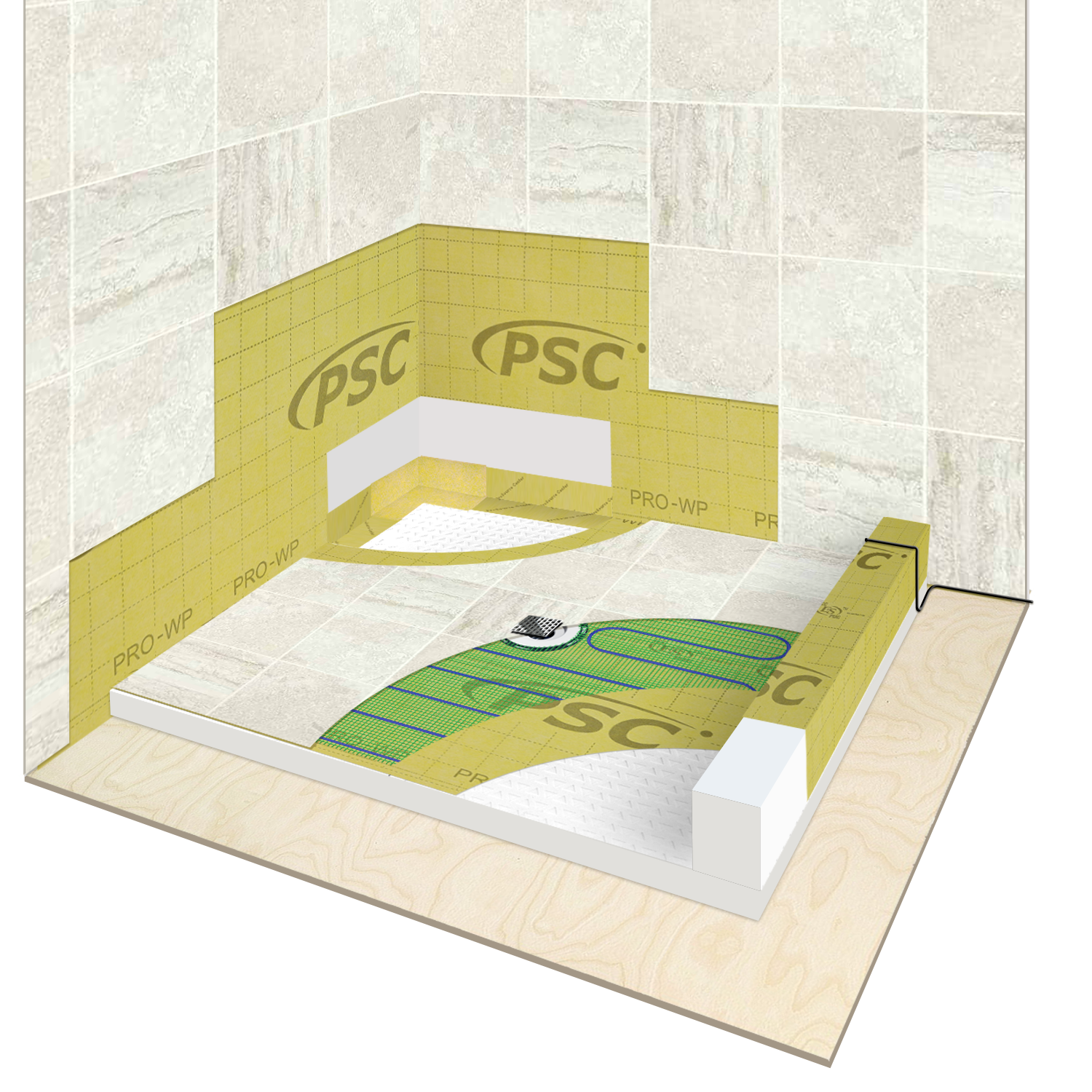 Union Of Floor Heating Waterproofing For Tile Showers