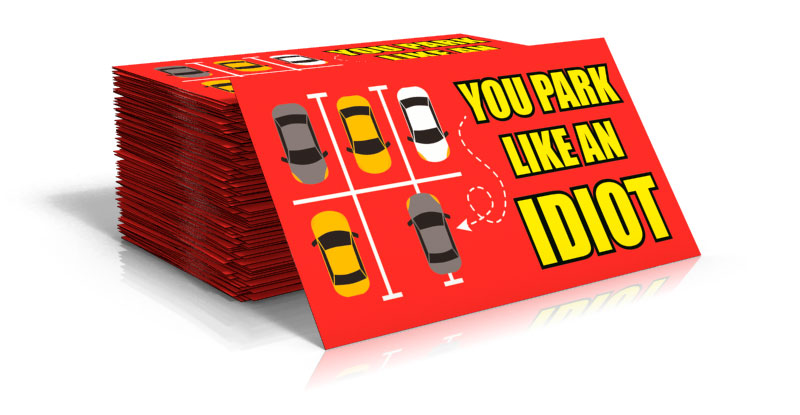 30 YOU PARK LIKE AN IDIOT Funny Business Cards Joke Gag Gift Pack 
