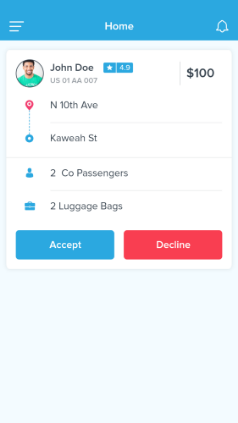 Accept or Reject Ride App