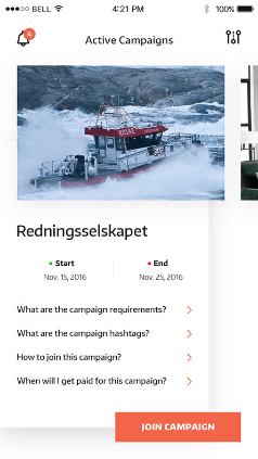 Active Campaigns Screen