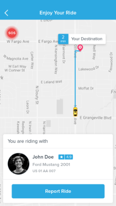 Track Ride App Screen