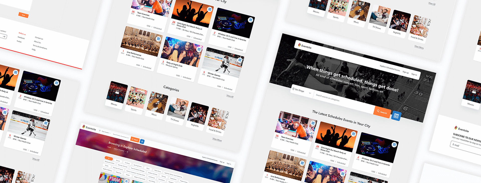 Event Management Website Screens