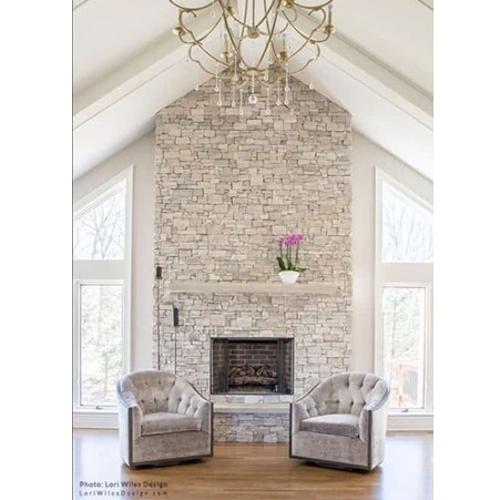 natural stone tile fireplace