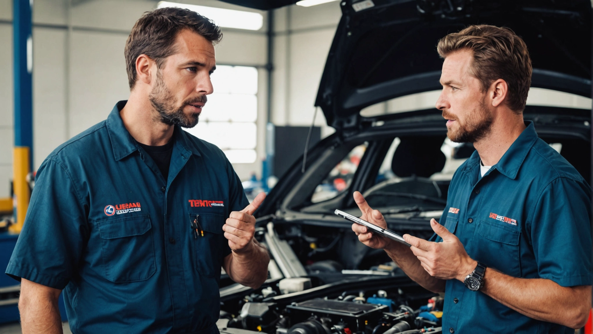 mechanic explaning