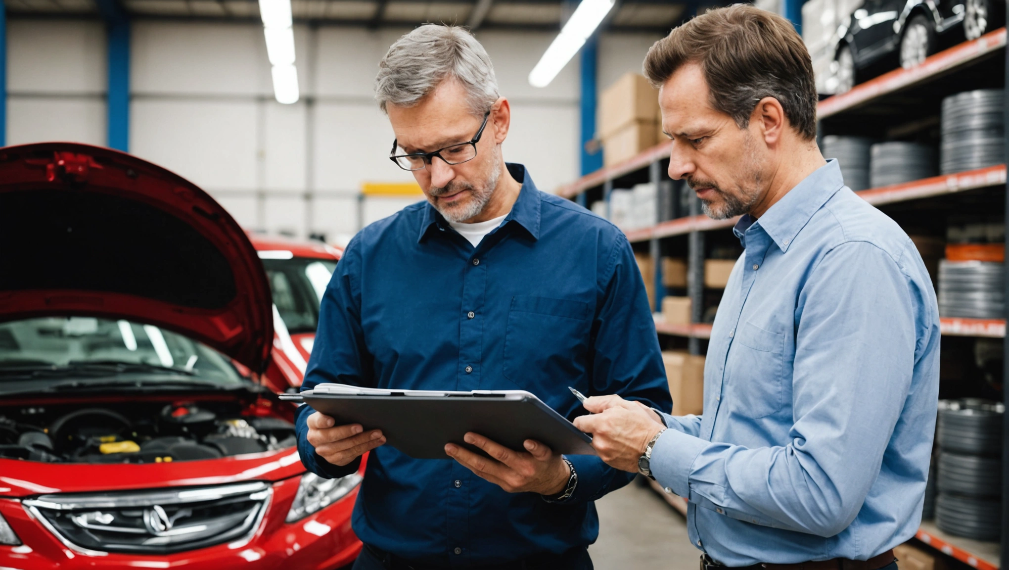 Car owner trying to decide which auto part to buy
