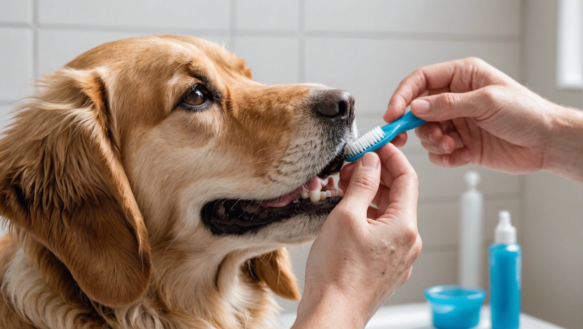 brushing dogs teeth