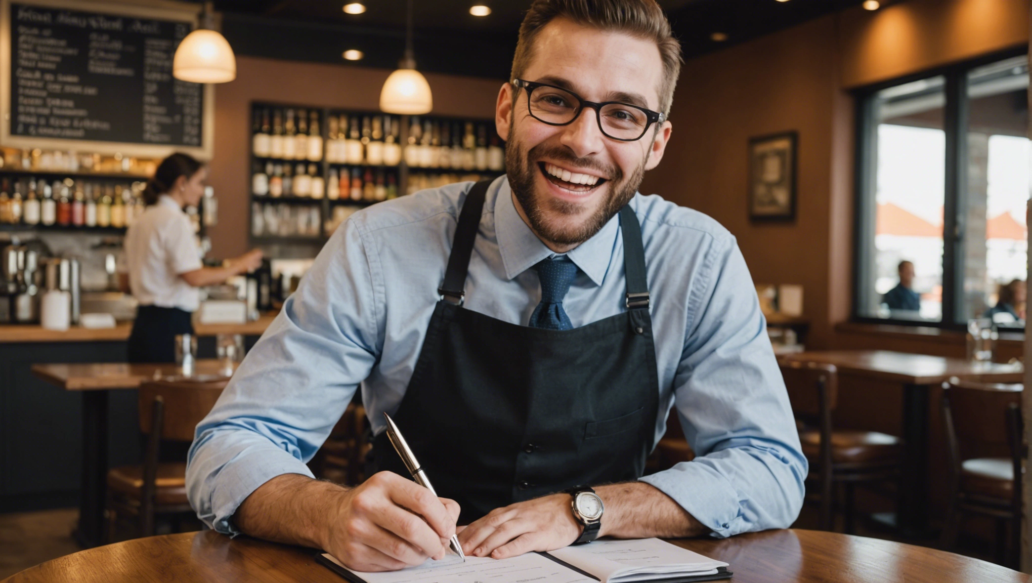 restaurant accountant excited