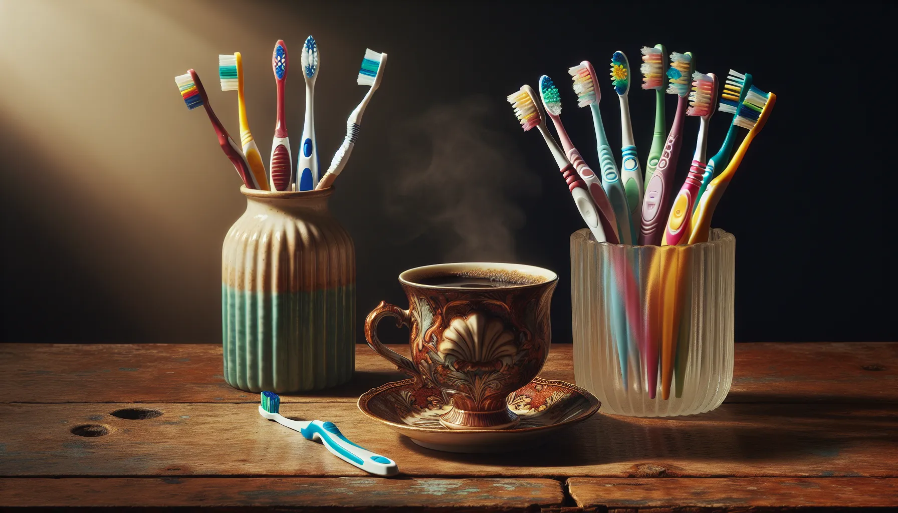 Coffee and toothbrushes