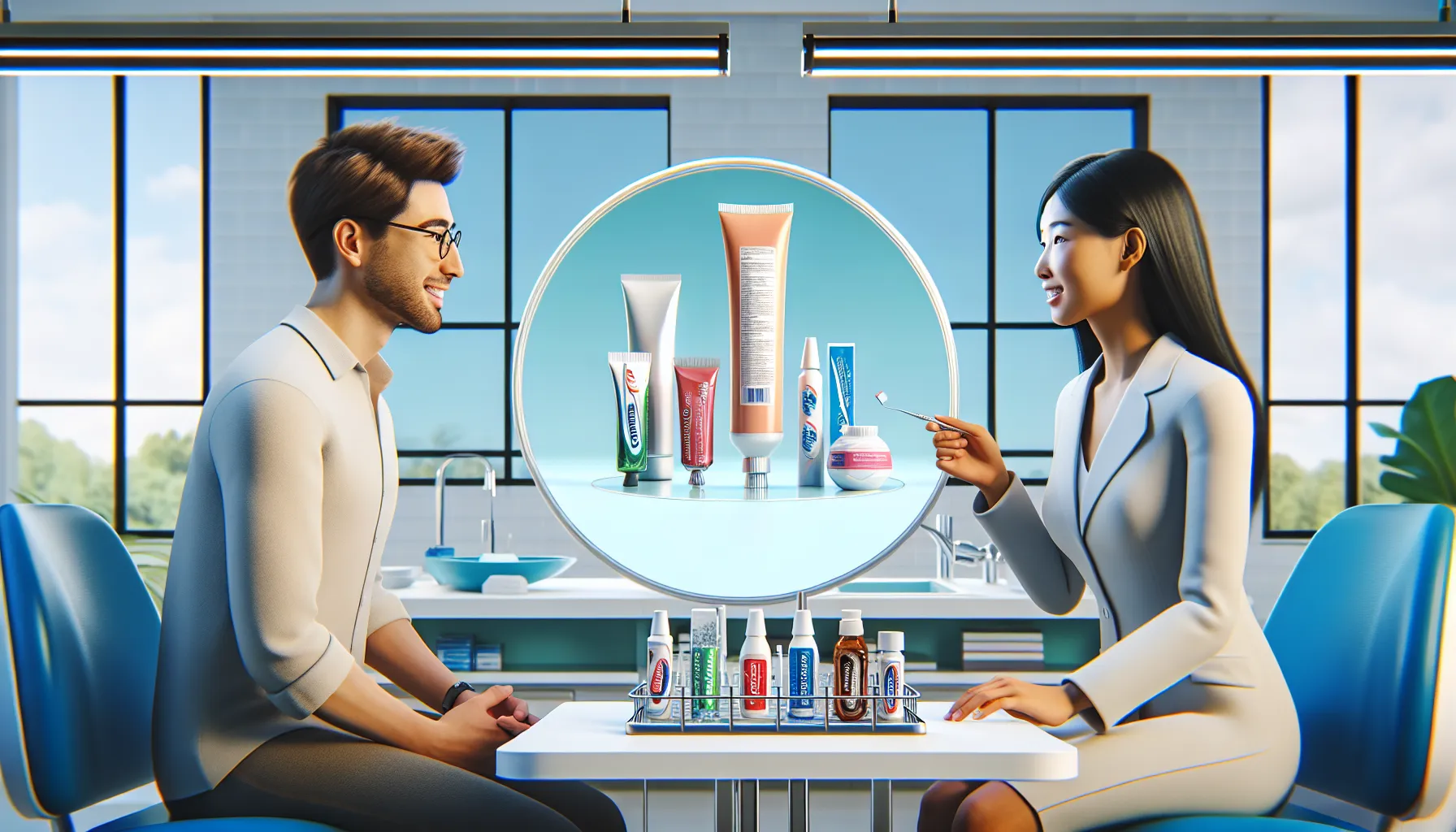 Talking with dentist about picking toothpaste