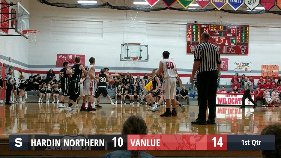 The Hardin Northern Polar Bears defeat the Vanlue Wildcats 61 to 57