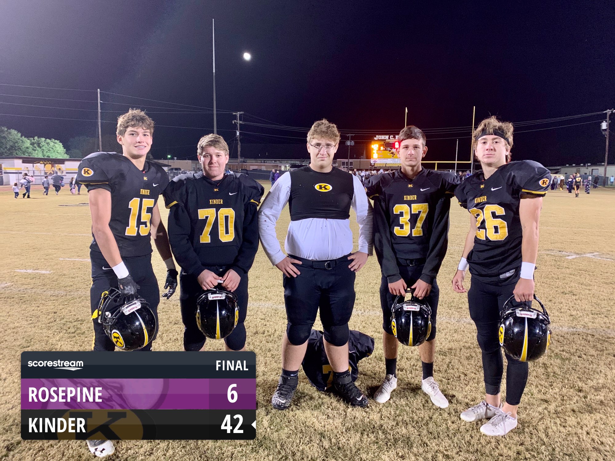 The Kinder Yellowjackets defeat the Rosepine Eagles 42 to 6 ScoreStream