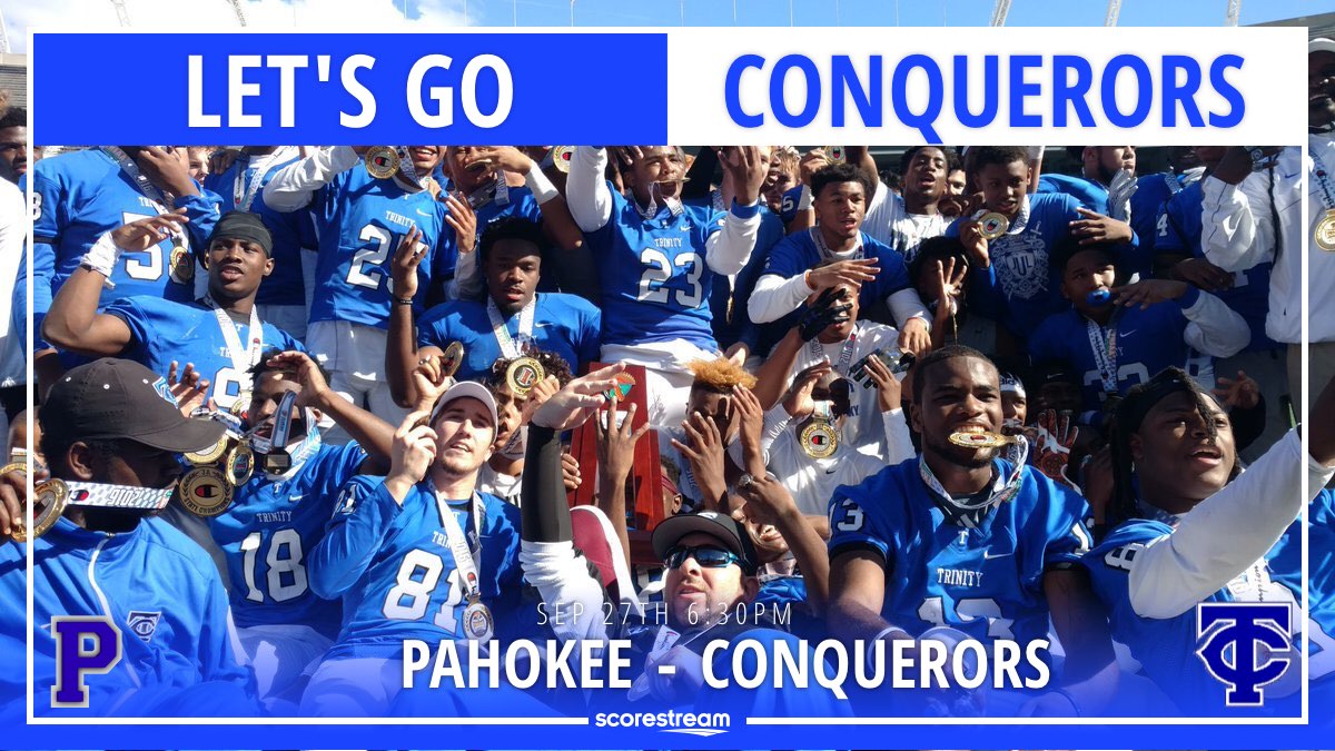 The Trinity Christian Conquerors defeat the Pahokee Blue Devils 42 to 7