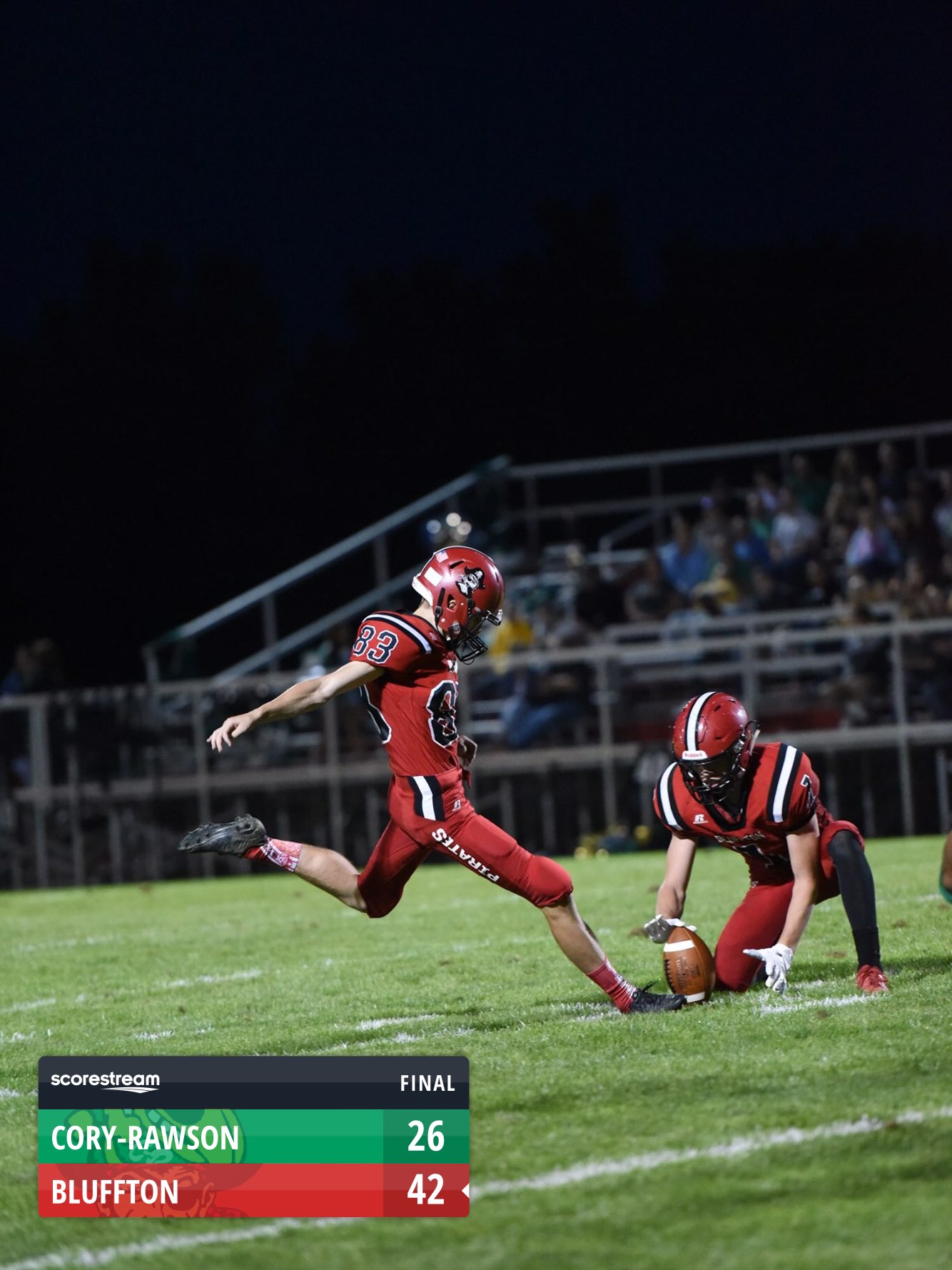 The Bluffton Pirates defeat the CoryRawson 42 to 26 ScoreStream